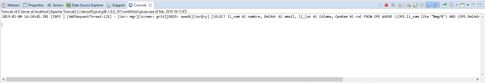 SQl log example